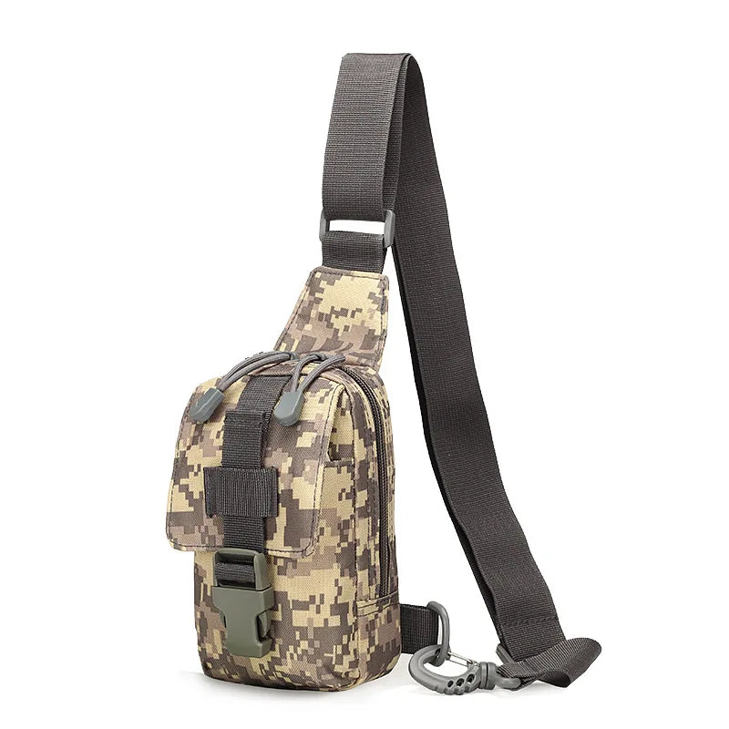 Petit sac de poitrine de Camouflage antivol pour l'extérieur, sac à bandoulière de randonnée en Nylon pour chasse, pêche, Camping, Cycking