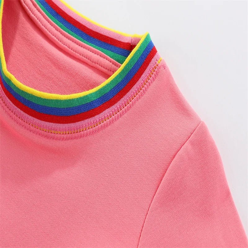 Jumping Meters Paint Brush Children's School Dresses With Pockets Pen Embroidery Long Sleeve Autumn Kids Preppy Style Dress
