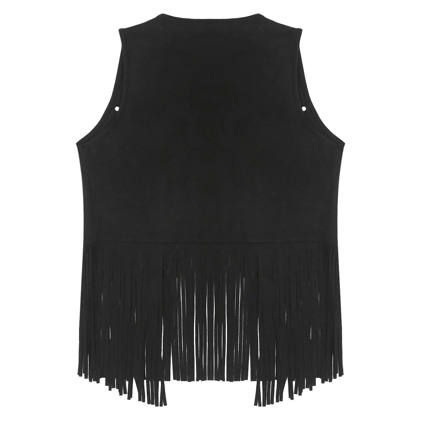 Gilet de cow-boy Western Halloween pour homme, en similicuir suédé, à pampilles et rivets, pour le motocyclisme, les raves, les fêtes et les boîtes de nuit