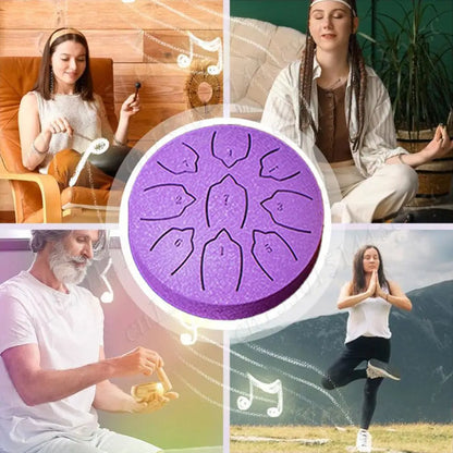 Steel Tongue Drum 4 Inch 9 Notes Percussion Instrument Balmy Drum with Drum Mallets Mini Handpan Drum for Meditation Yoga Majors