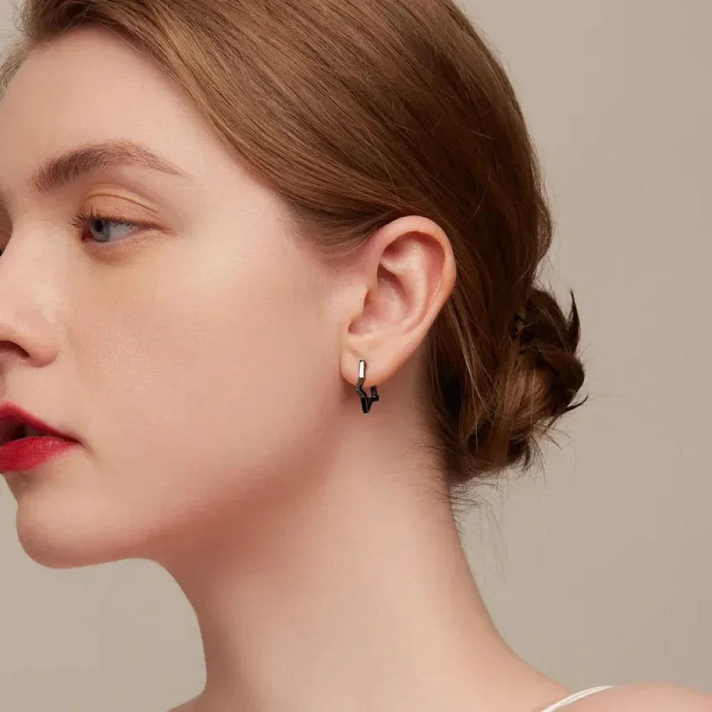 925 Sterling Silver Starlike Earrings - Minimalist Star Shape Ear Buckle for Women - Fashion jewelry SCE1136