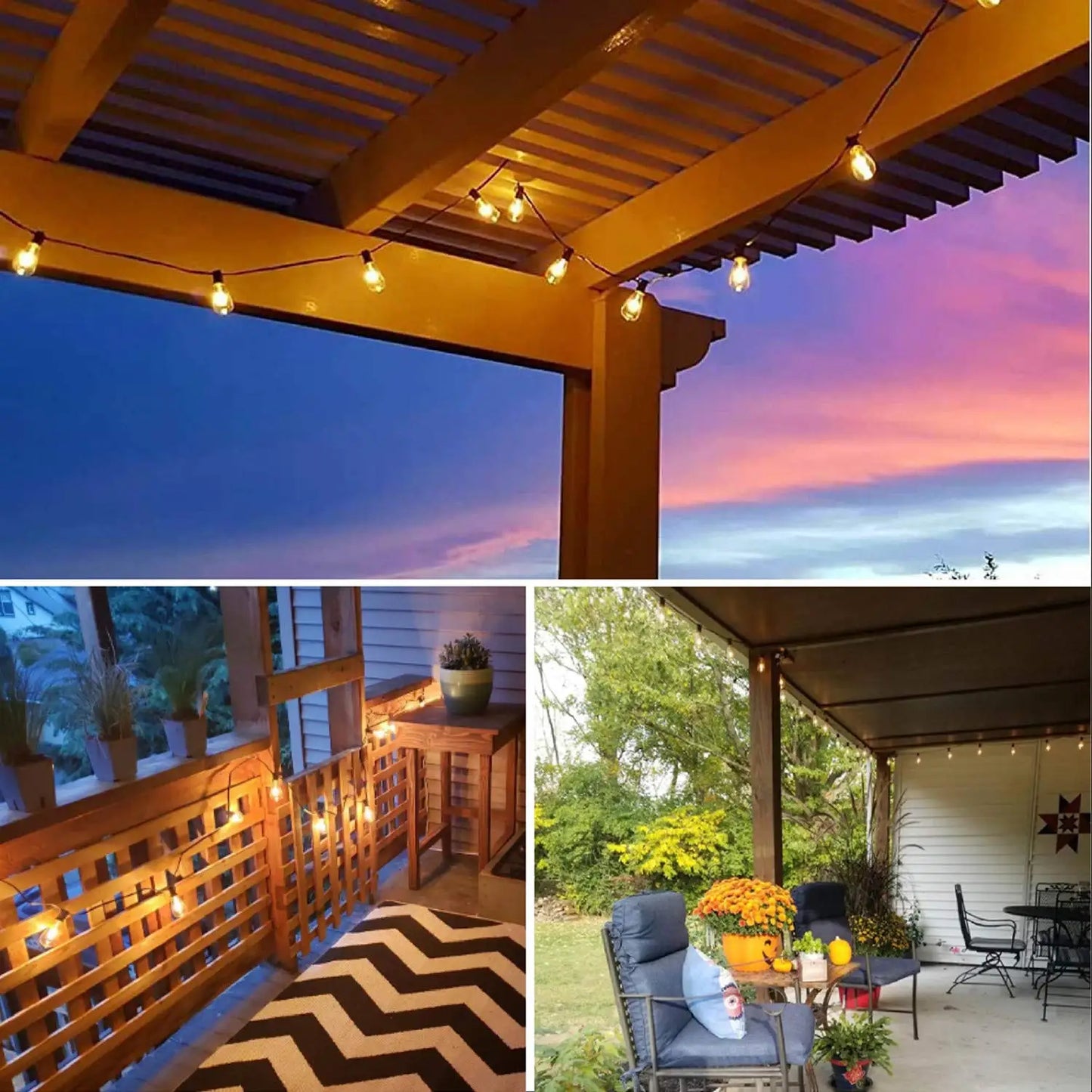 Guirlande lumineuse d'extérieur ST38, connectable, incassable, étanche, ampoule LED en plastique, variable, décoration de jardin, Patio, lumière féerique