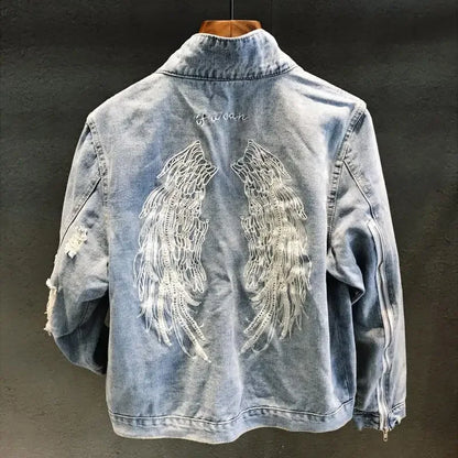 Manteau de cowboy pour hommes, vestes en jean amples et déchirées pour hommes, vêtements d'automne en tissu, livraison rapide, nouveau produit élégant à prix abordable