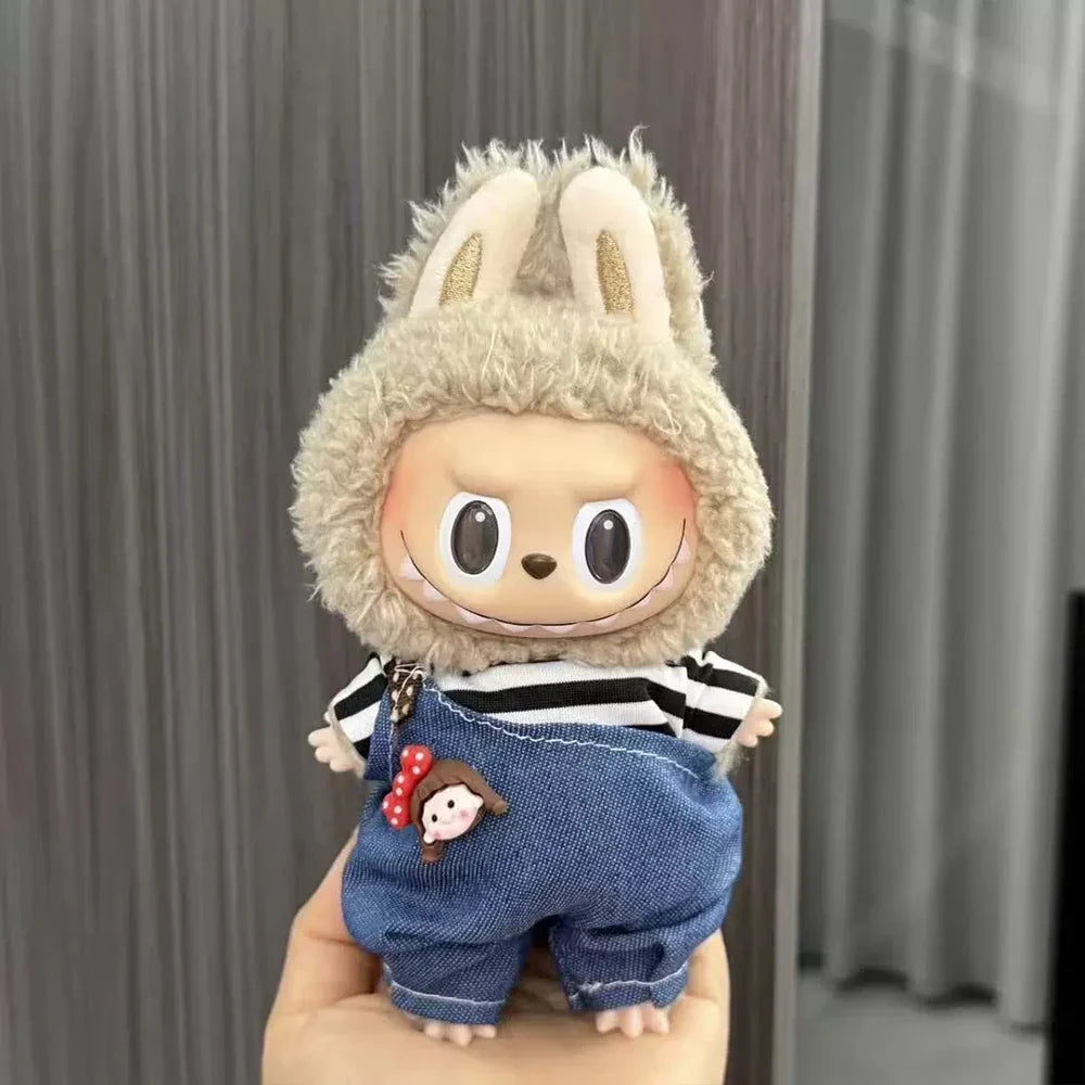 Labubu Doll Clothes Enamel Labu Cloth 17cm Doll Cute Dress-up Climbing Clothes Skirt Plush Toy Clothes