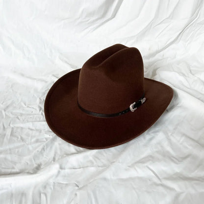 Chapeau de cowboy occidental vintage pour homme, femme, jazz, cowgirl, avec large bord en cuir, cloche, église, Sombrero Hombre