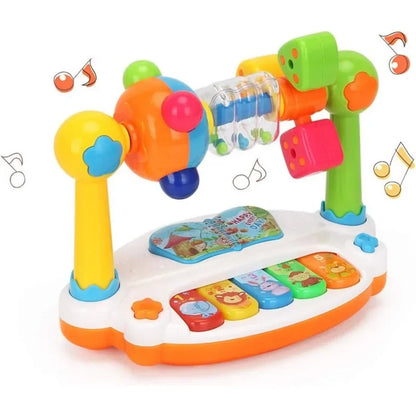 Jouets de piano pour bébé Clavier de piano rotatif pour enfants avec son lumineux, Jouets musicaux pour tout-petits, Jouet musical éducatif précoce
