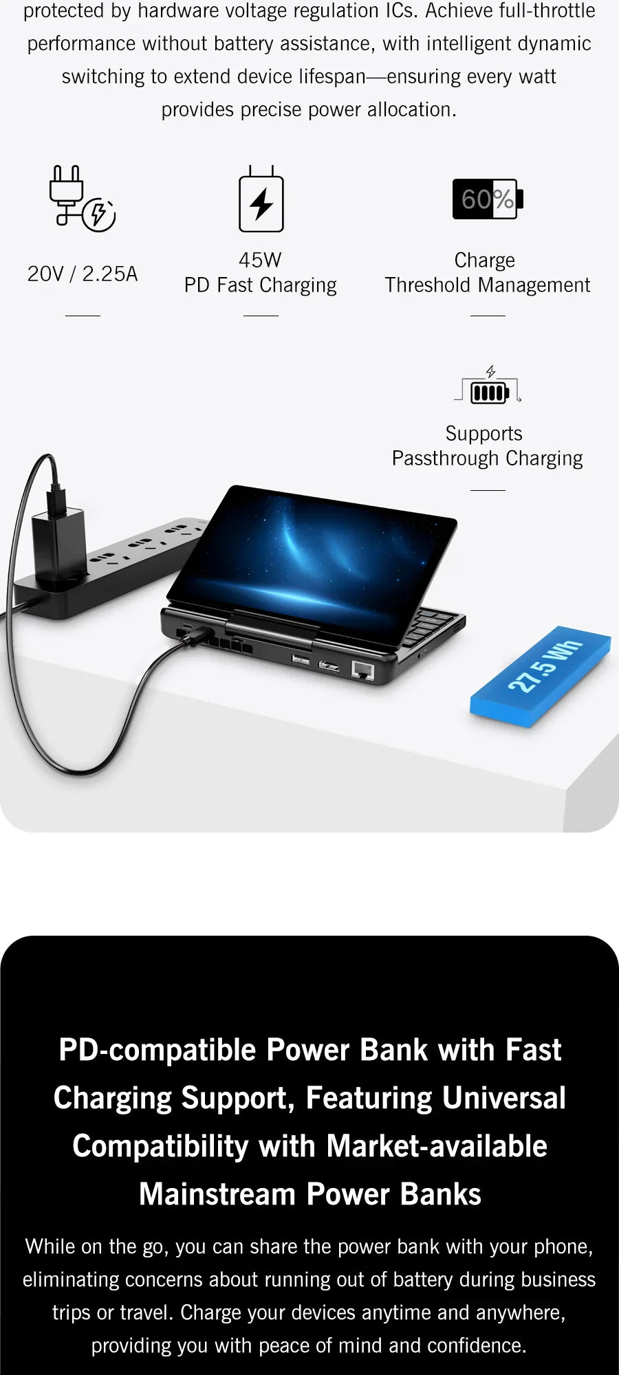 Nouvel ordinateur portable 7 pouces GPD MicroPC 2 Intel® Core™ i3-N300 16GB/512GB Portable Ordinateur Portable Windows 11