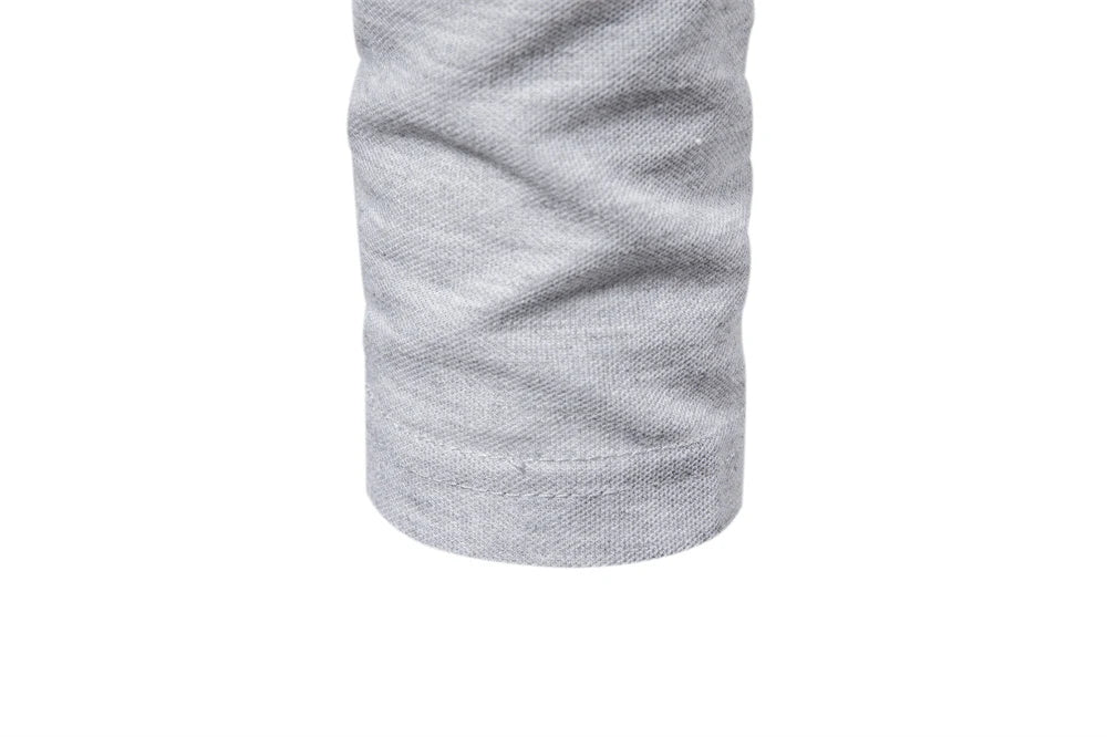 AIOPESON 2023 Nouvelle Polo Homme Broderie Cerf Chemises Manches Longues Couleur Unie Affaires Sociales Homme