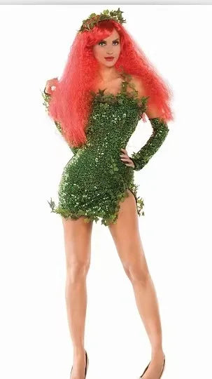2025 European and American Costumes Adult Leaves Halloween Costumes Dance Dresses