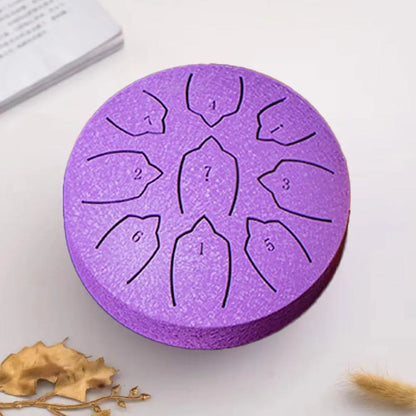 Steel Tongue Drum 4 Inch 9 Notes Percussion Instrument Balmy Drum with Drum Mallets Mini Handpan Drum for Meditation Yoga Majors