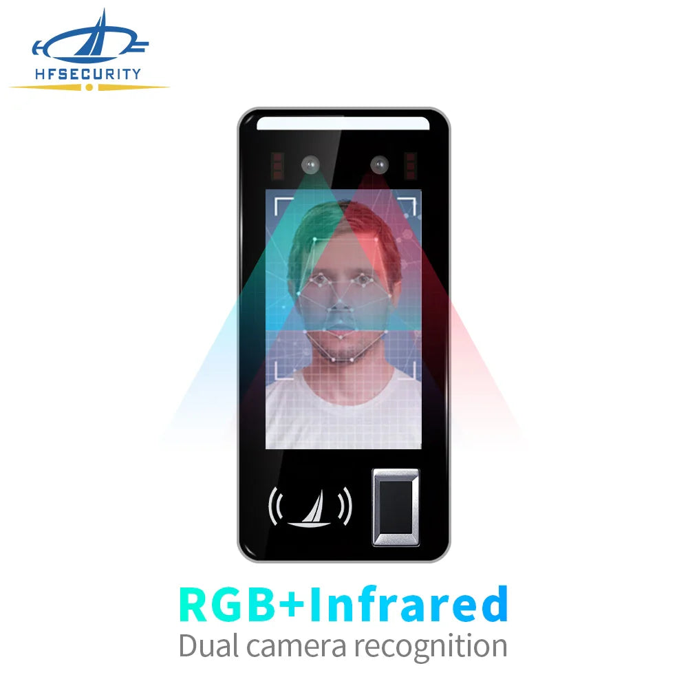 HFSecurity FR05 5 ''Android accès par empreinte digitale reconnaissance faciale temps de présence Machine système de contrôle d'accès de porte