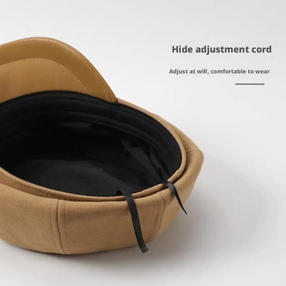 Béret de Style britannique rétro pour femmes, casquette de journal octogonale polyvalente pour grande circonférence de la tête, chapeau de printemps et d'automne