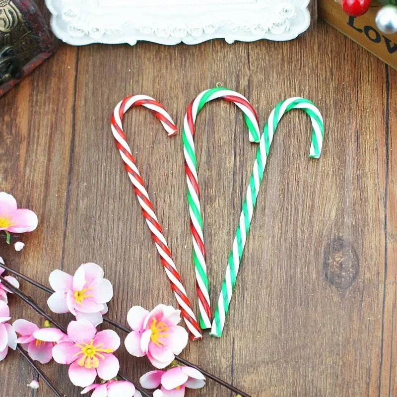 Cannes à bonbons de Noël en acrylique, pendentif béquille torsadé pour arbre de Noël, décorations de Noël pour le Nouvel An, ornements, cadeaux
