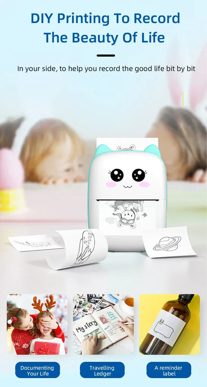 MINI Portable Thermal Printer Wireless Memo Label Machine 200dpi Bluetooth Inkless Pocket Imprimante Phone Notes Printing Paper