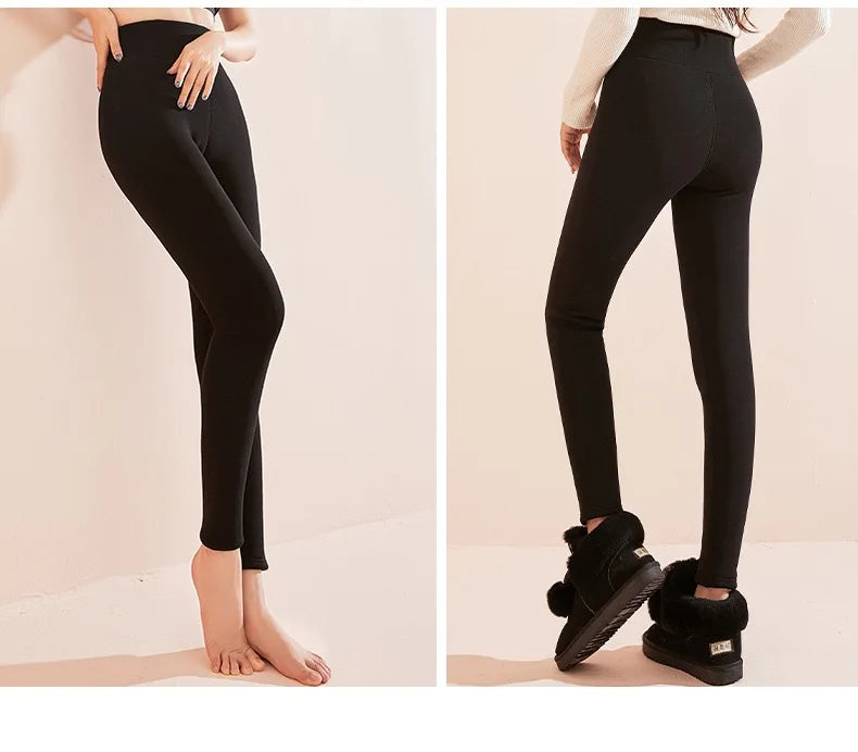1 pièces hiver Leggings femmes coton Extra épais chaud pantalon mode thermique Legging mince noir élastique taille haute solide Leggings