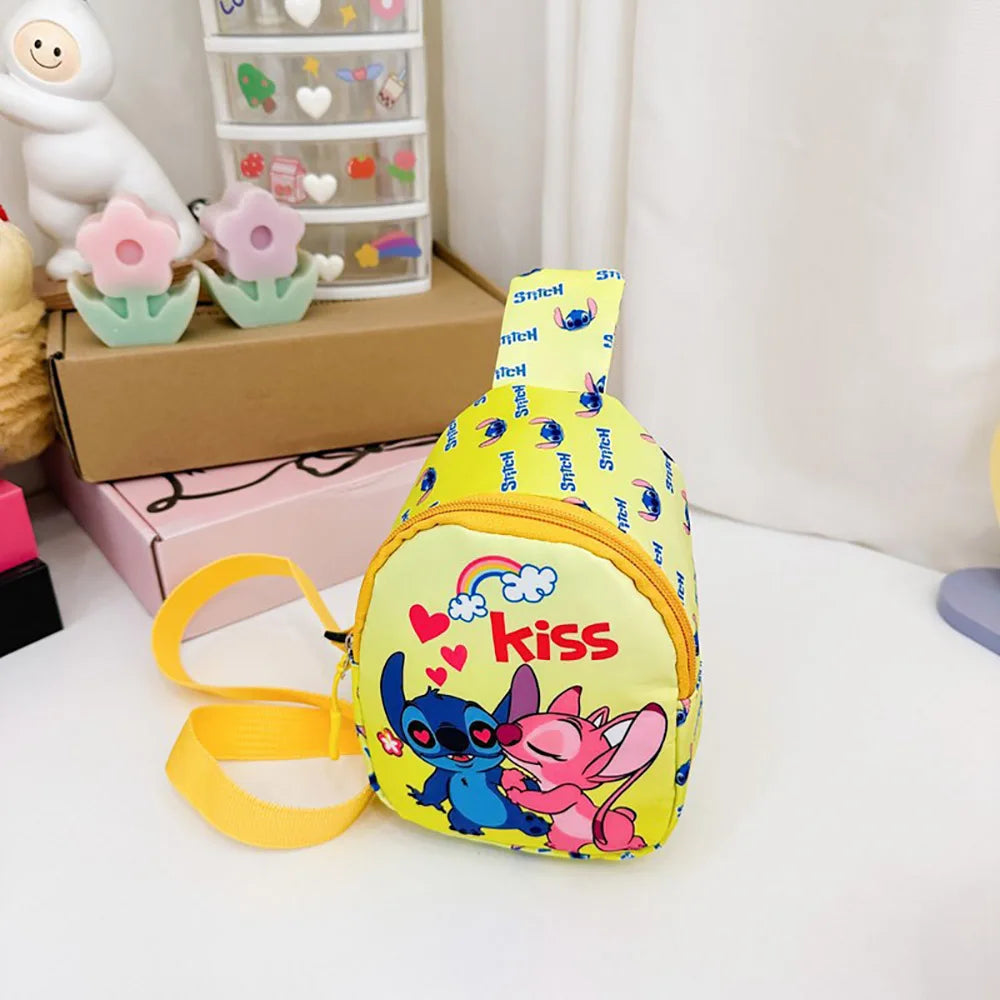 Sacoches à bandoulière Stitch mignon dessin animé, sacs de poitrine Kawaii, sacoche de voyage portable à la mode, sac fourre-tout extérieur, sacs à dos pour enfants, cadeaux