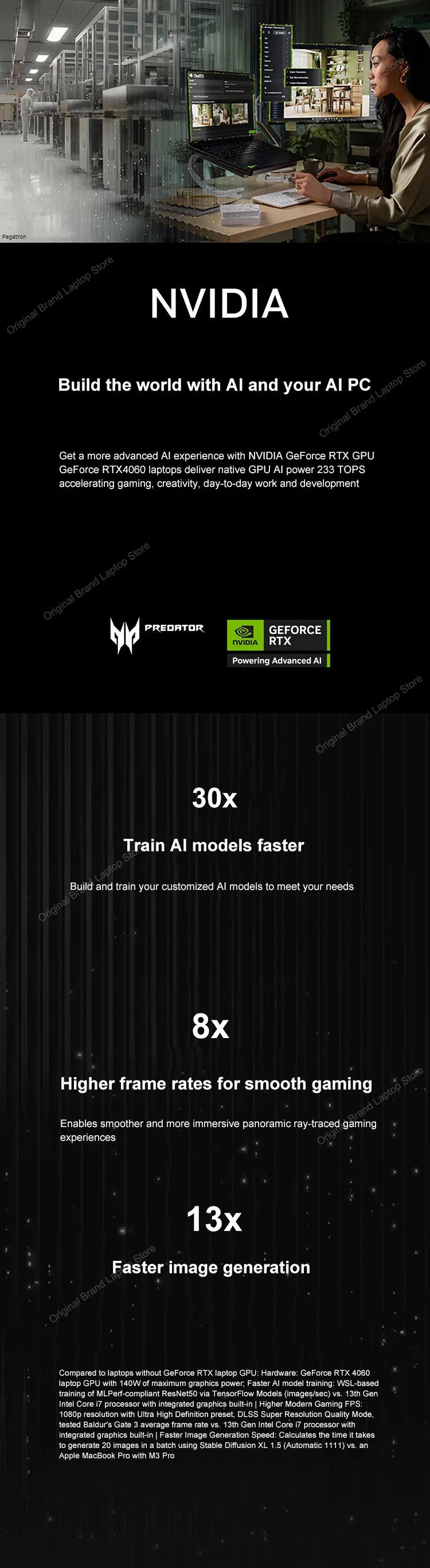 2024 Acer Predator Neo Gaming Laptop 16 Inch 2.5K 180Hz IPS Screen Notebook i9-14900HX 32GB 1TB RTX4060 Netbook Laptop Computer