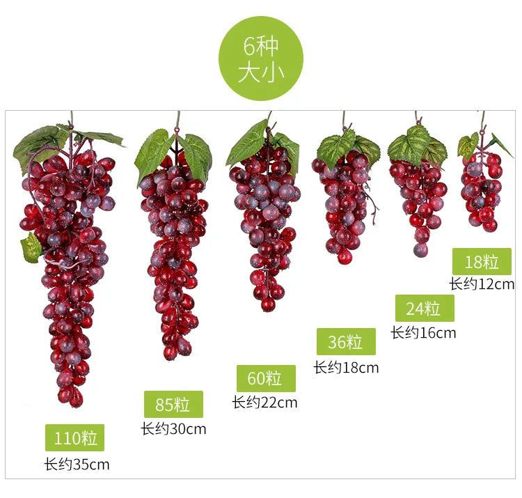 5PCS 12/18/24/36/60/85/100 Heads Artificial Grapes Christmas Halloween Wedding Party Home Garden Hanging Decoration Fake Fruits