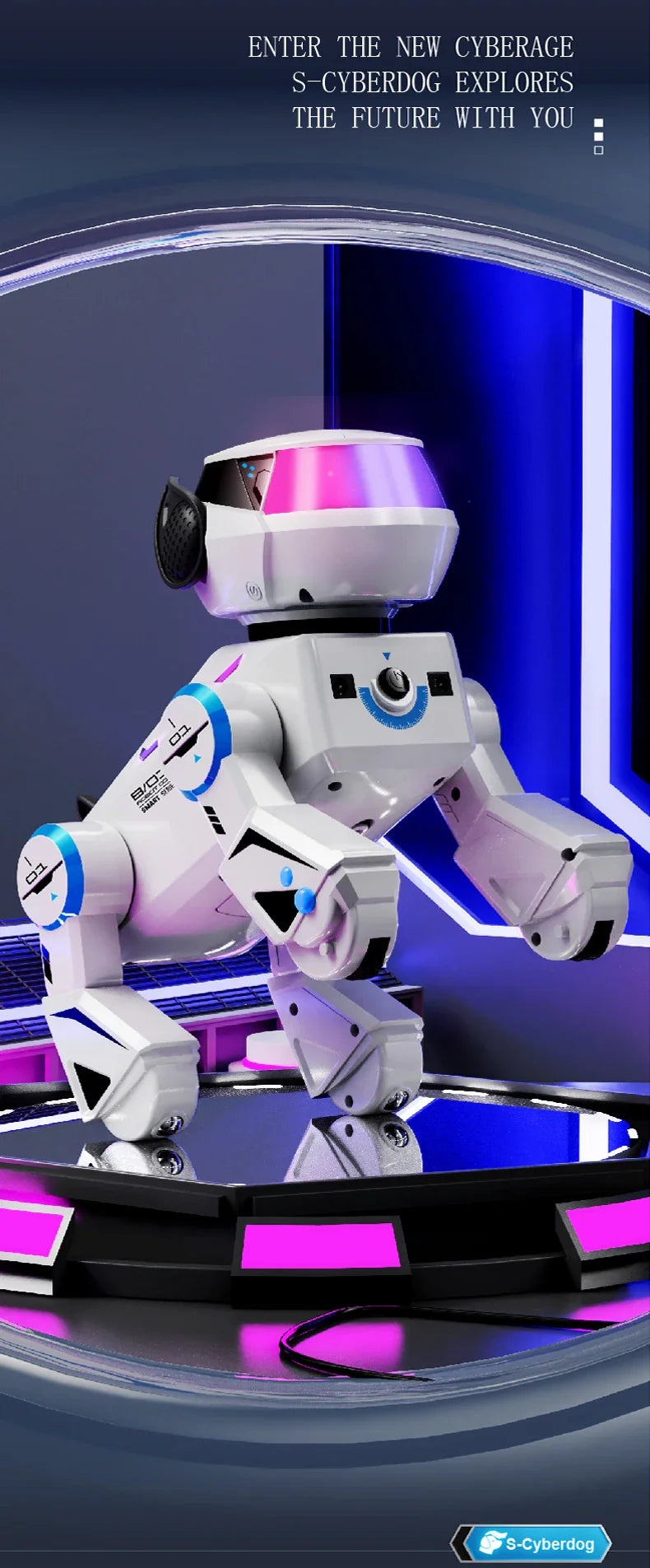 Jouets pour chiens Robot RC-programmation intelligente, Audio Bluetooth, chiot de musique cascadeur interactif Intelligent, jouet cadeau télécommandé