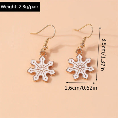 Fashion Merry Christmas Tree Deer Snowflake Santa Claus Drop Earrings for Women Girls New Year Party Festival Jewelry Gifts
