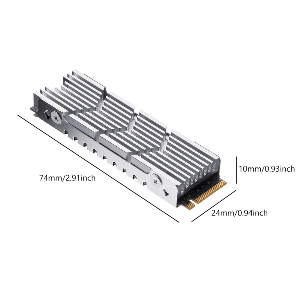 Dissipateur thermique pour SSD NVMe M.2, dissipateur thermique en aluminium pour disque dur M.2 2280 avec pad thermique en silicone pour PC / PS5 SSD PCIE 2280