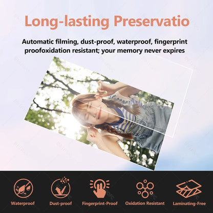 300dpi Color Photo Printer Wifi 4x6 Inch Sublimation Transfer Bluetooth Wireless Print Maker with Ribbon and Color Photo Papers