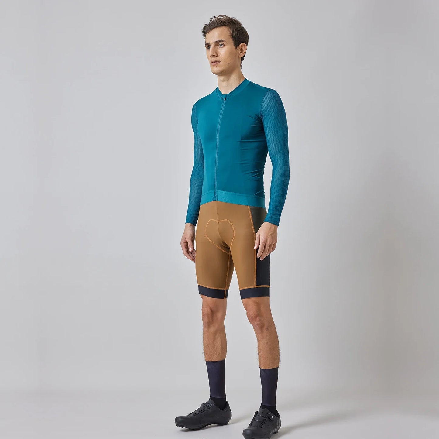 SPEXCEL nouveau maillot de cyclisme professionnel à manches longues été tissu léger conception à col bas avec manches en maille légère pour hommes