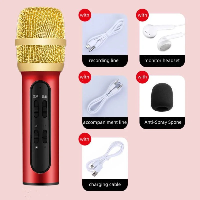Wireless Bluetooth Karaoke Microphone, Portable Mini Handheld Mic Speaker for All Smartphones,Gifts for Girls Kids All Age