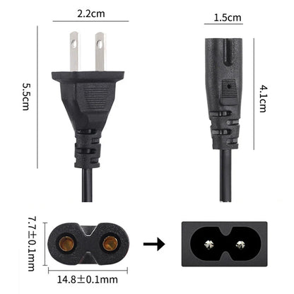 EU Power Cable 2pin IEC C7 US Power Extension Cord For Dell Laptop Charger Epson Printer Radio Speaker PS4