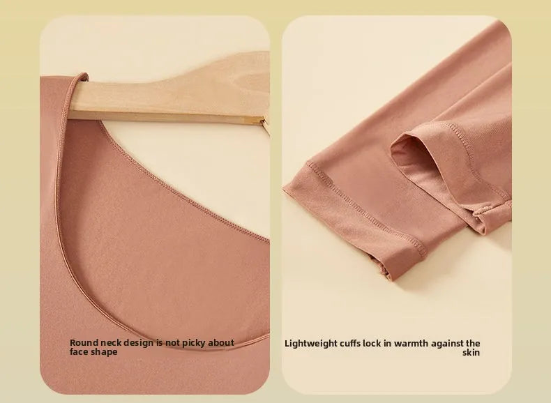 37 Women's Thermal Underwear Base Layer Shirt Skin Beauty Garment Ultra-Light Long Sleeve Thermal Set