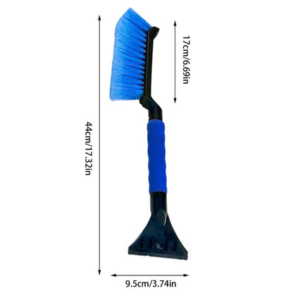2-en-1 Grattoirs à glace pour pare-brise de voiture, grattoir à neige et brosse, poignée ergonomique en mousse, déneigeur pour le nettoyage hivernal des voitures