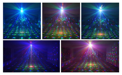 2 boules disco lumineuses avec projection de motifs et contrôle sonore,  et plus