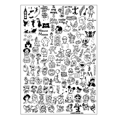 Plaques d'estampage d'ongles Halloween de dessins animés Crâne Personnages Animaux Gabarits Pochoirs Plaque d'estampage Nail Art Outil d'impression d'ongles Manucure