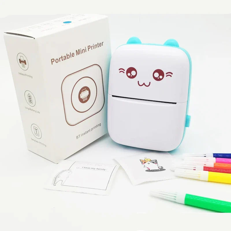 Mini Photo Pocket Printer Portable Ink-free Thermal 57mm Sticker Trans Paper Wireless BT 200dpi Android IOS Printing Machine