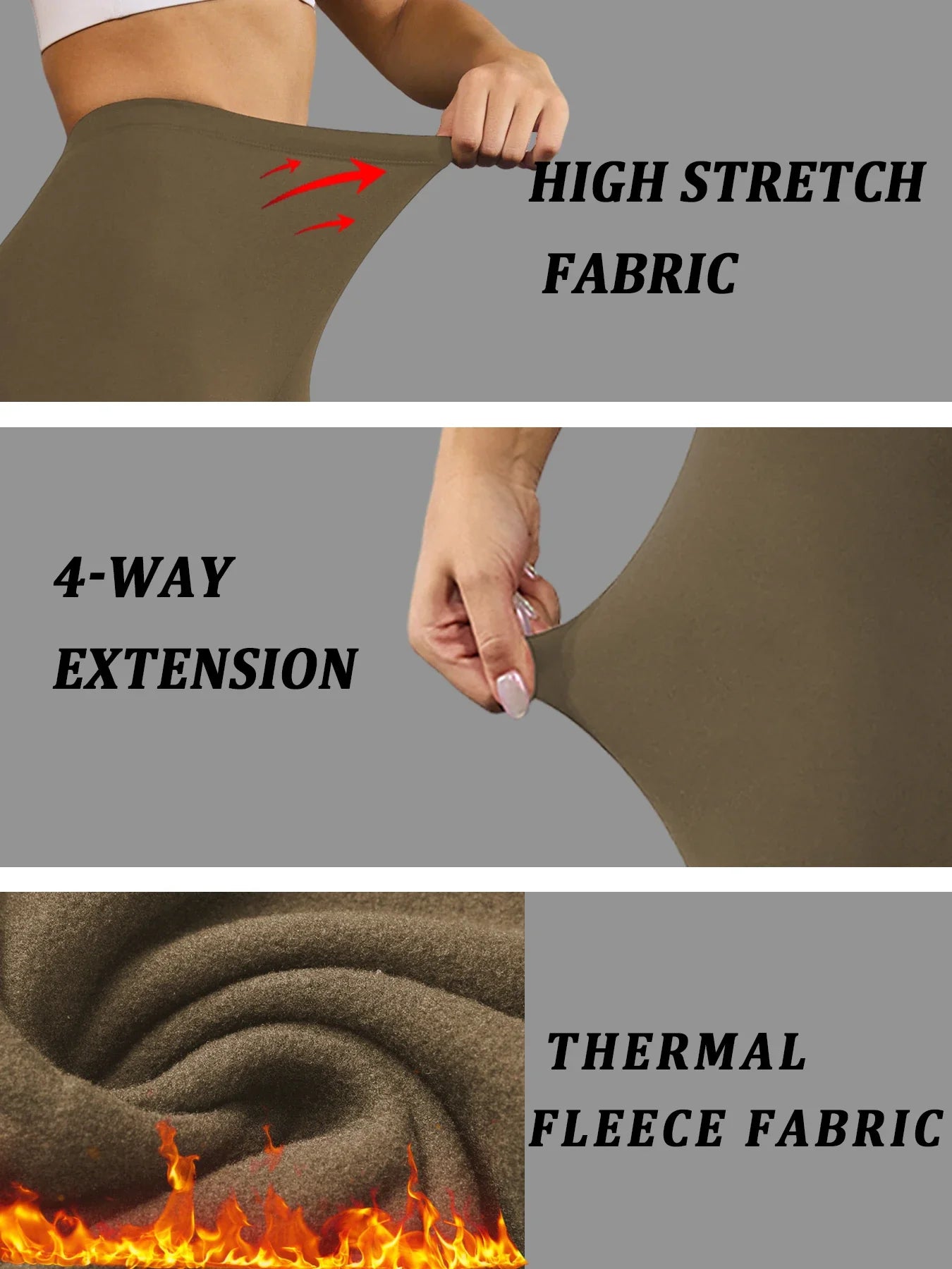 Plus size fleece lined leggings. Women's pants designed for winter yoga, workouts, and cold weather activities