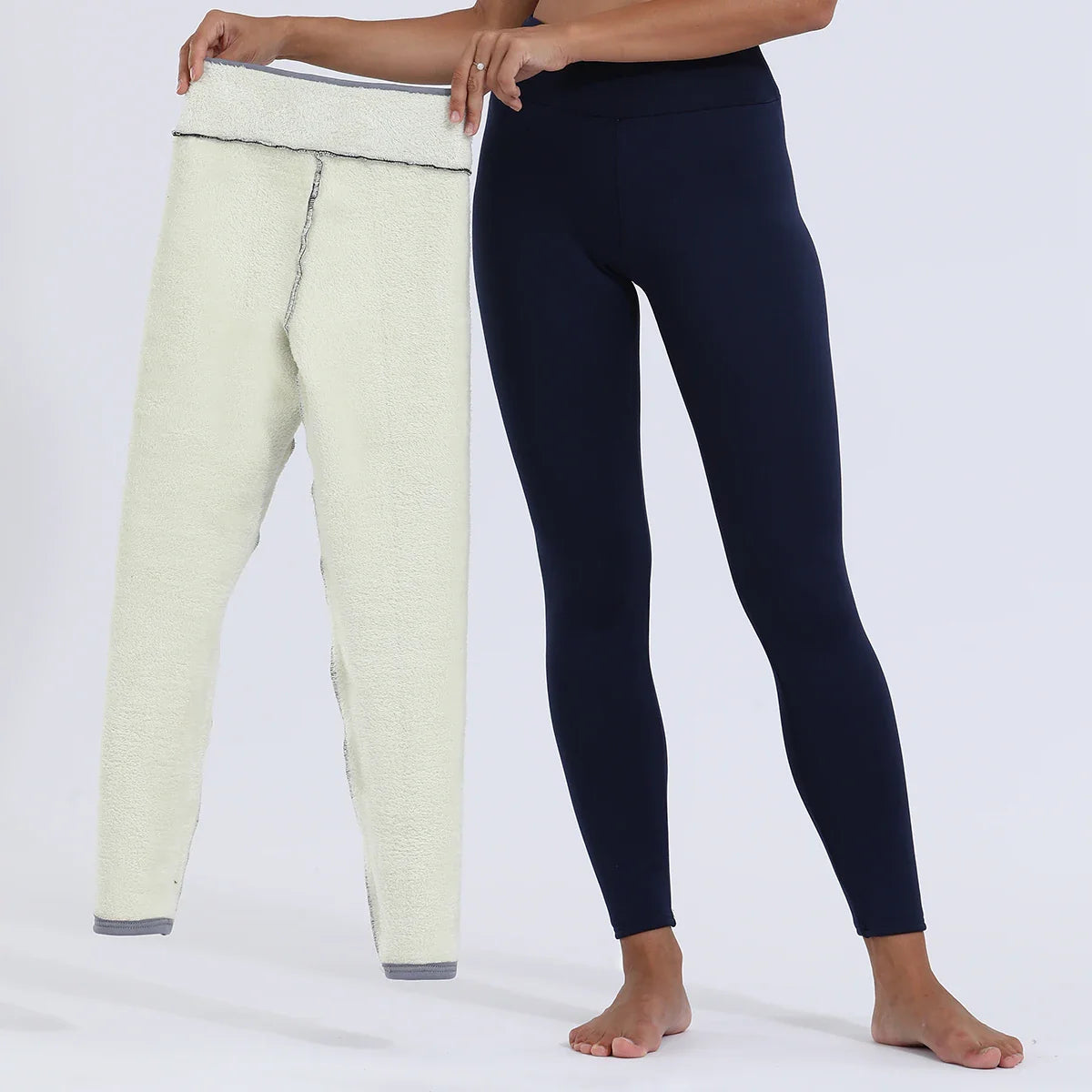 Velours hiver Leggins femmes couleur unie pantalon épais chaud velours taille haute couleur unie extérieur décontracté classique Leggings