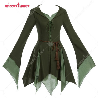 miccostumes Women's Elf Costume Renaissance Traditional Irish Dress Fairy Wide Long sleeves Short Dress for Halloween