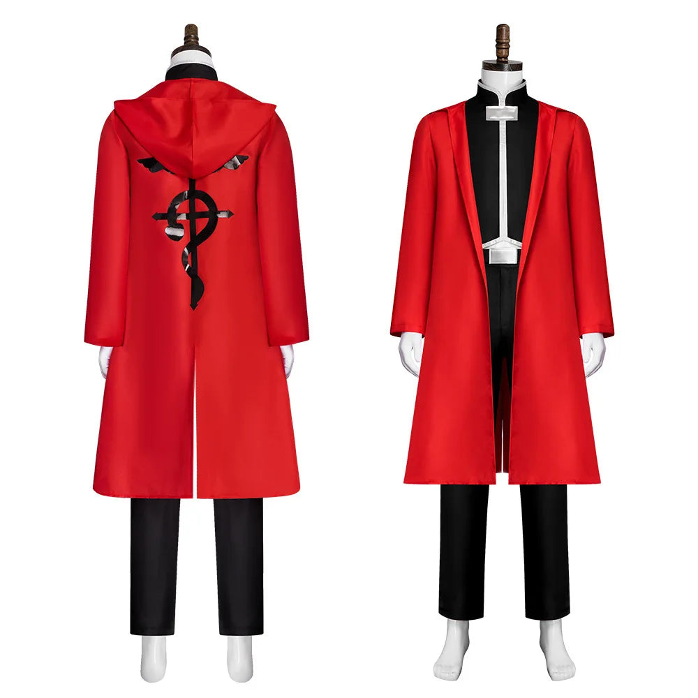 Anime Cos Fullmetal Alchemist Edward Elric Cosplay Costumes Red Outfit Halloween Christmas Uniform Custom Size Cosplay Costume