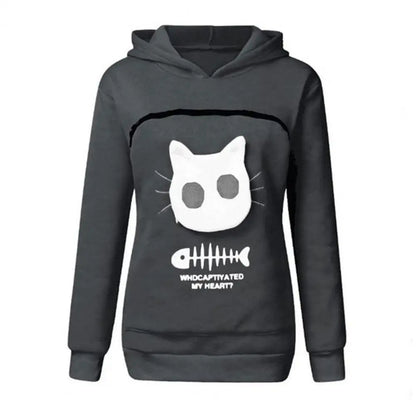 Hoodie Sweatshirt Cat Lovers Hoodie Kangaroo Dog Pet Paw Pullovers Cuddle Pouch Sweatshirt Pocket Animal Ear Hooded Dropshipping