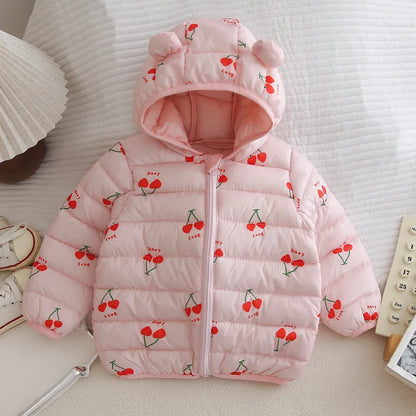 1-6T Hiver Bébé Filles Garçons Vêtements Manteaux Duvet Coton Dessin Animé Capuche Vestes Enfants Combinaison de Ski Salopette Costume de Tout-Petit