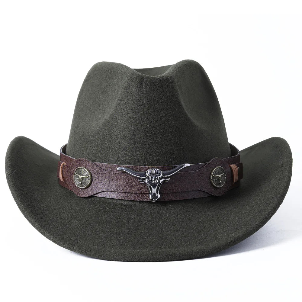 Chapeau de cowboy divers accessoires chapeau de cowboy monochrome en feutre chapeau d'extérieur homme et femme chapeau de cavalier chapeau femme