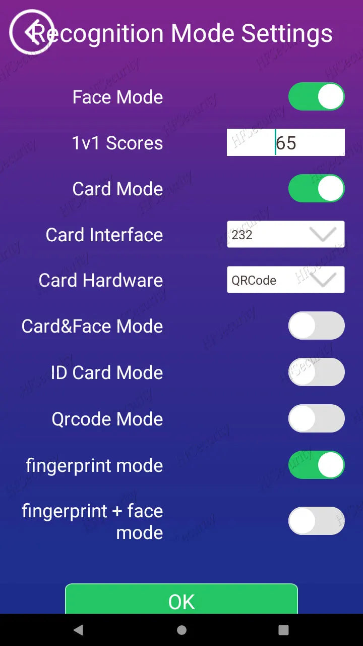 HFSecurity FR05 Lecteur de carte RFID et de reconnaissance faciale tout-en-un avec Wifi, système de contrôle d'accès de présence, lecteur de détection de visage