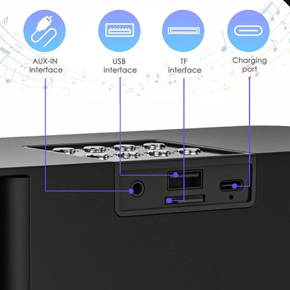 #LED Powerful Wireless Portable Dual Microphones Bluetooth 5.3 Speaker Hifi Stereo Family Party Karaoke Subwoofer Boombox gifts