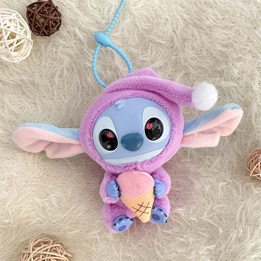 Stitch Eat Something Before Sleep Doll Pendant Stitch Lilo&stitch Keychain Keyring Series Backpack Pendant  Accessories Toy Gift