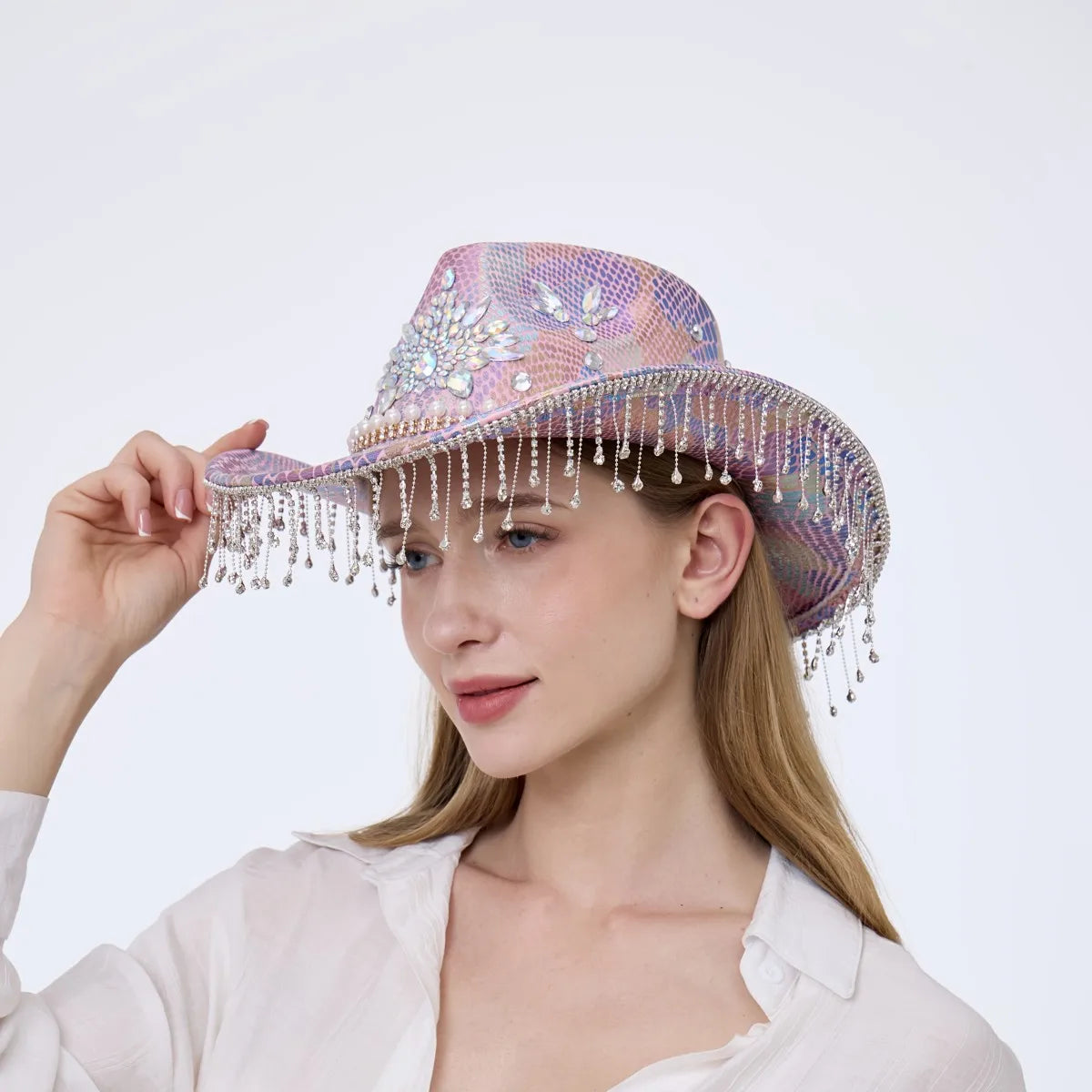 Chapeau de cowboy occidental strass homme-accessoires de cowboy vintage et chapeaux de cow-girl de campagne pour dames adultes femme