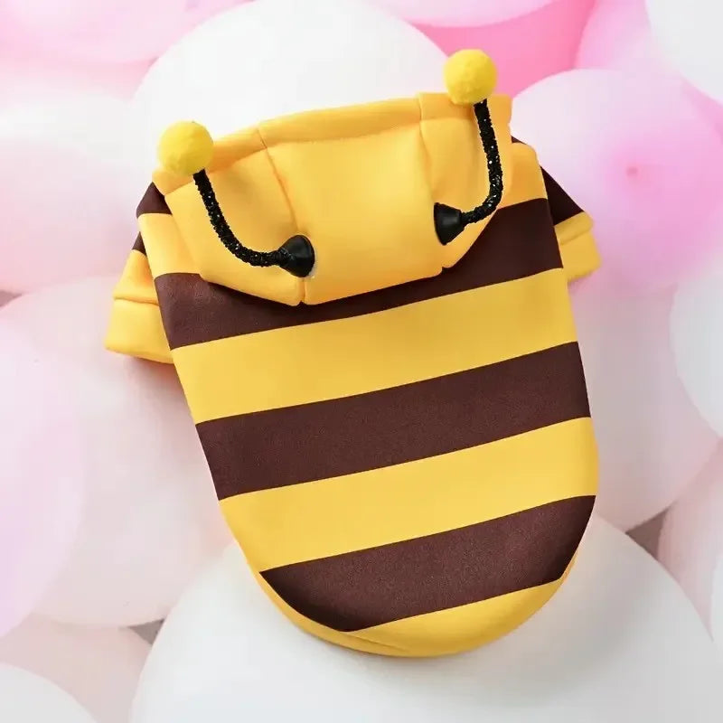 Sweat à capuche pour animaux de compagnie thème Abeille mignonne 2025 - Un pull douillet en tricot pour chiots et chats, parfait pour les costumes de cosplay de fêtes de fin d'année