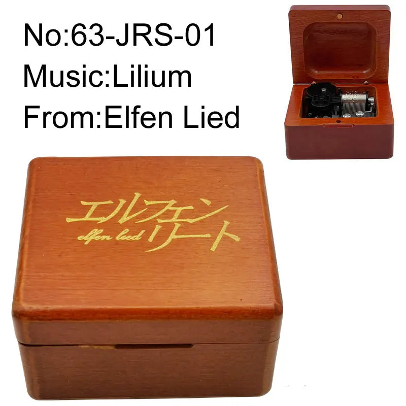 Elfen Lied Music Box, Laser Engraving, Lilium Wooden Musical Song, Antique Gift for Valentine's Day, New Year, Christmas, Birthday