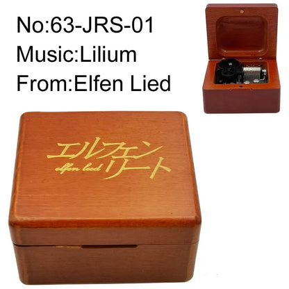 Elfen Lied Music Box, Laser Engraving, Lilium Wooden Musical Song, Antique Gift for Valentine's Day, New Year, Christmas, Birthday
