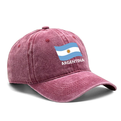 Flag Of Argentina Cowboy Hat Outdoor Casual Cotton Solid Color Adjustable Strap Baseball Cap Men Hat Sun Protect