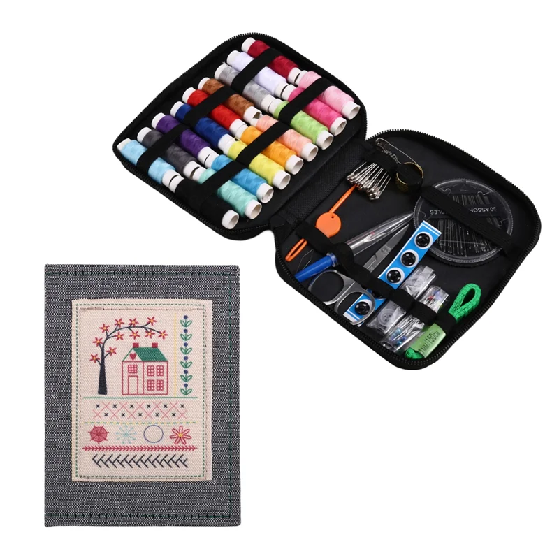 B84B-DIY Stitch Book With Tool Set,Embroidery Felt Book With Needle And Thread Sewing Patterns For Beginners,Embroidery Gift